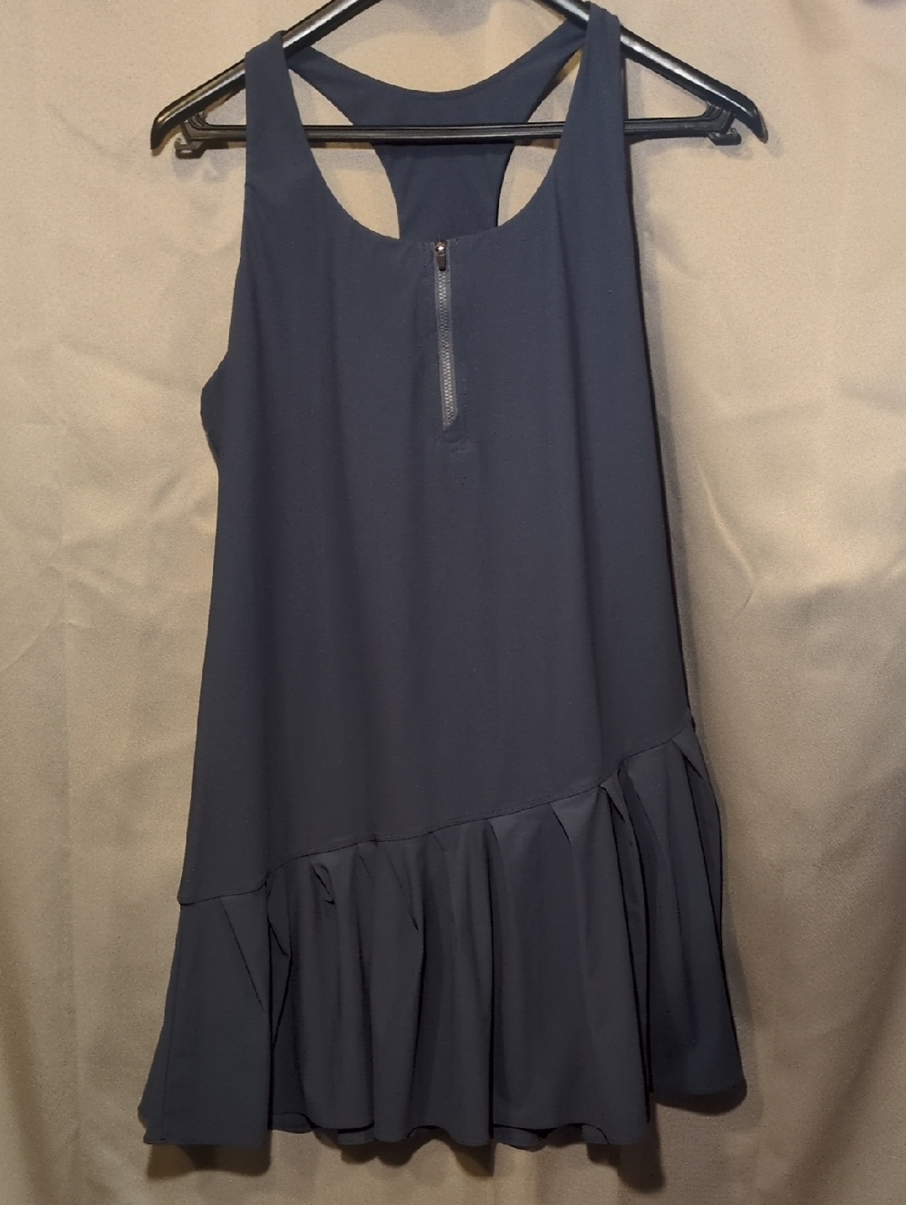 Sleeveless Golf Or Tennis Ruffle Hem Dress in Slate Blue